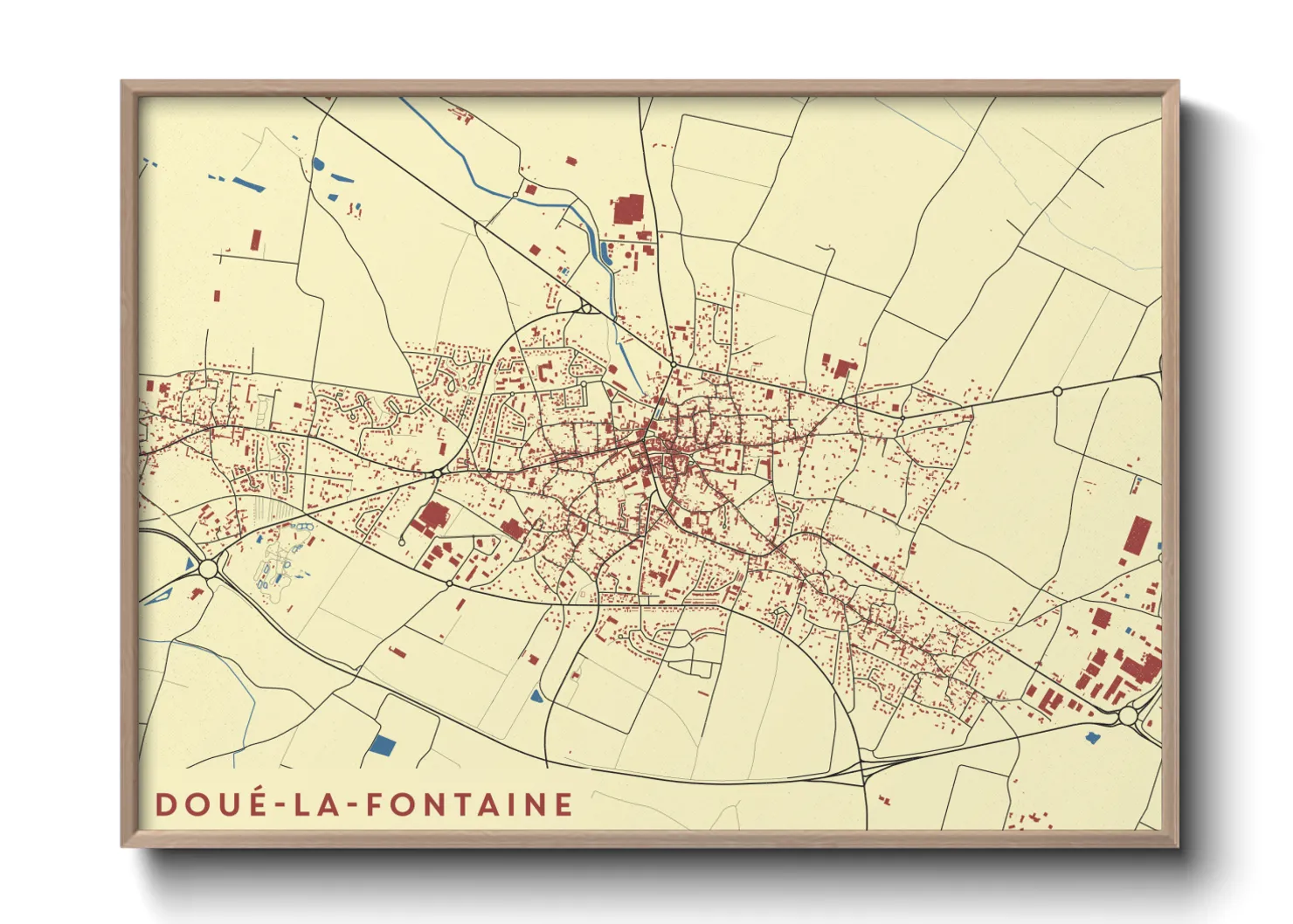 Une affiche de carte sur Doué-la-Fontaine