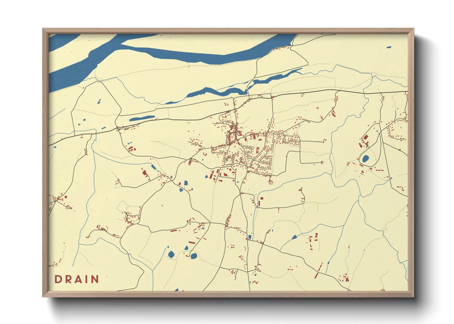 Une affiche de carte sur Drain