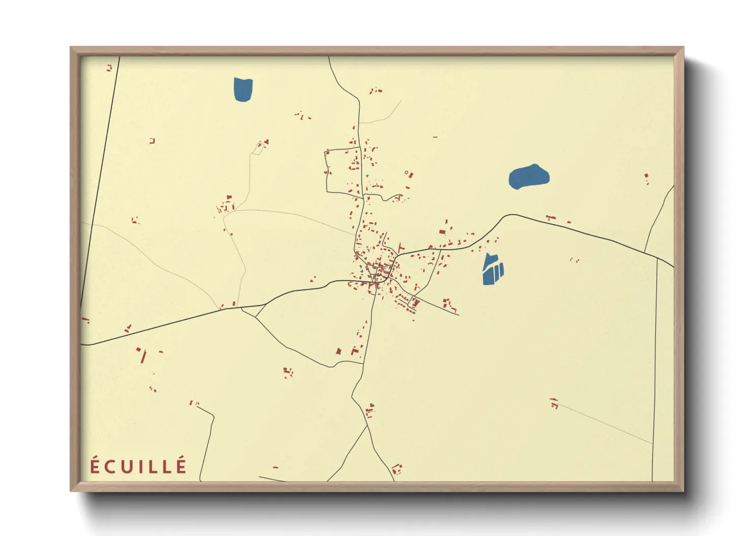 Une affiche de carte sur Écuillé