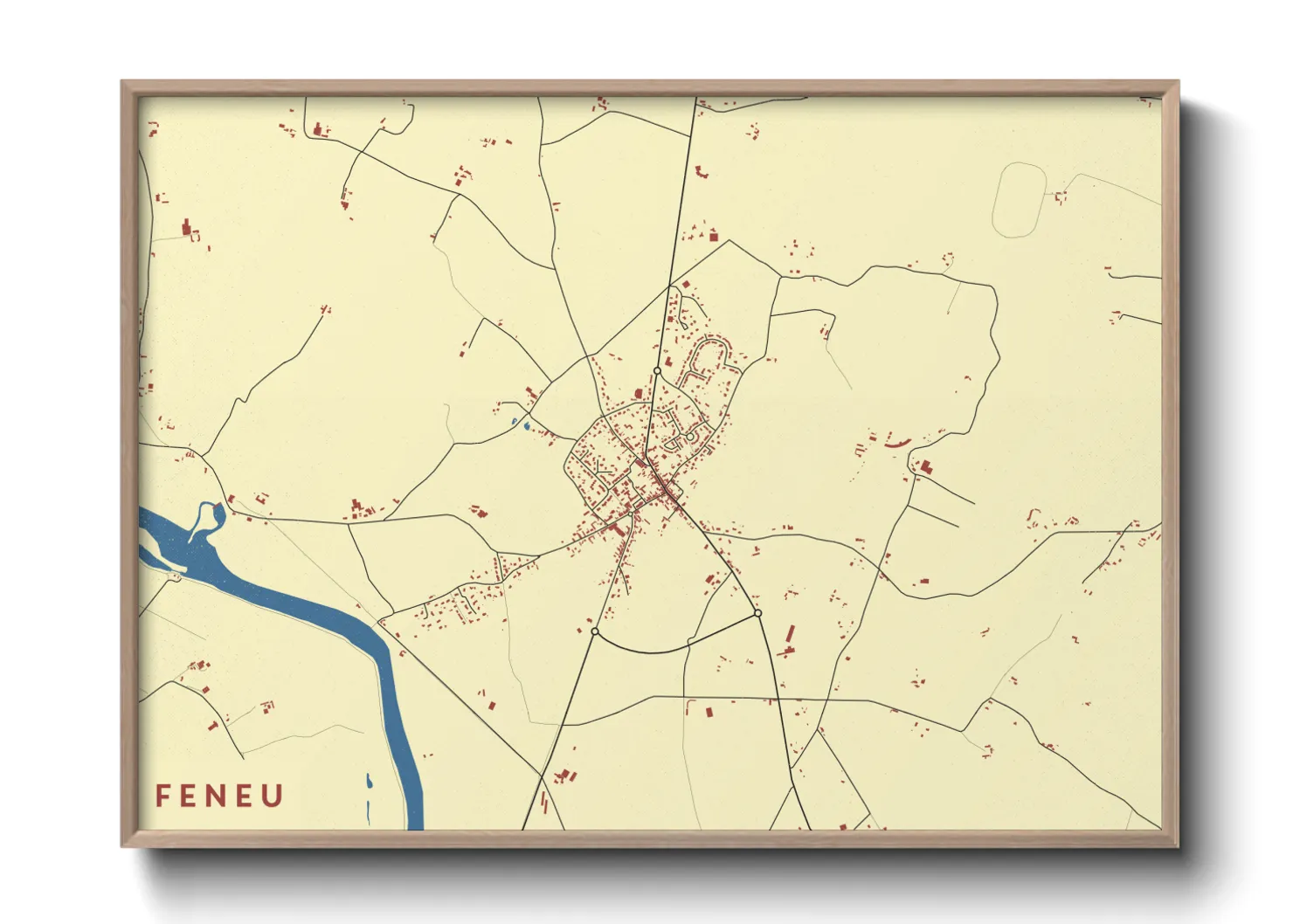 Une affiche de carte sur Feneu