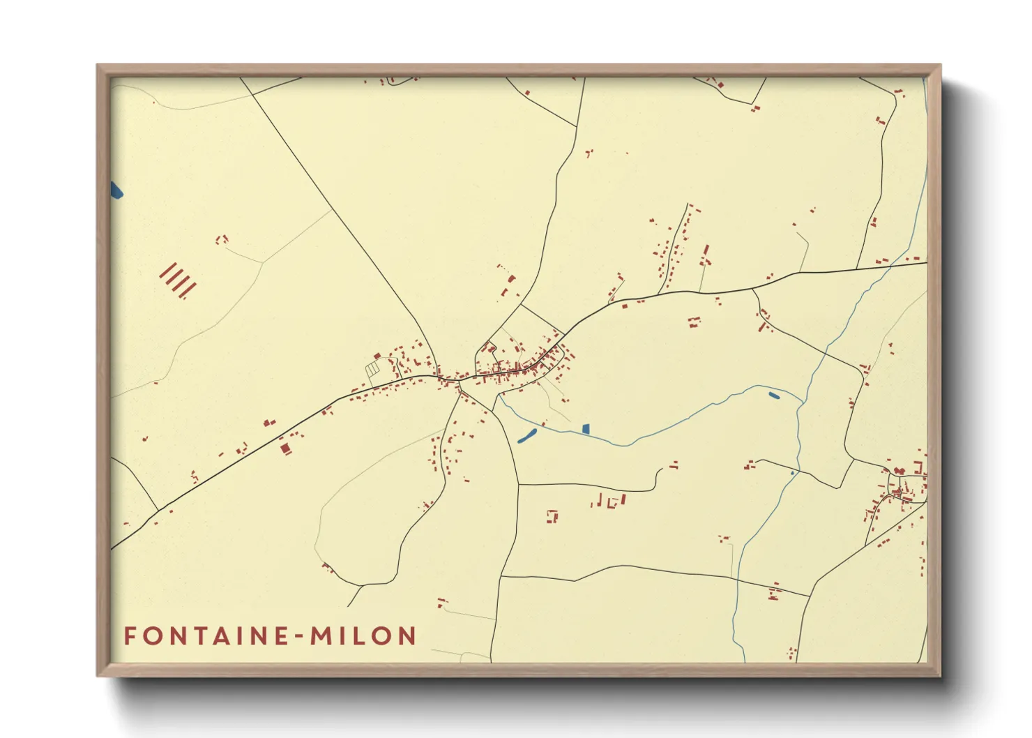 Une affiche de carte sur Fontaine-Milon