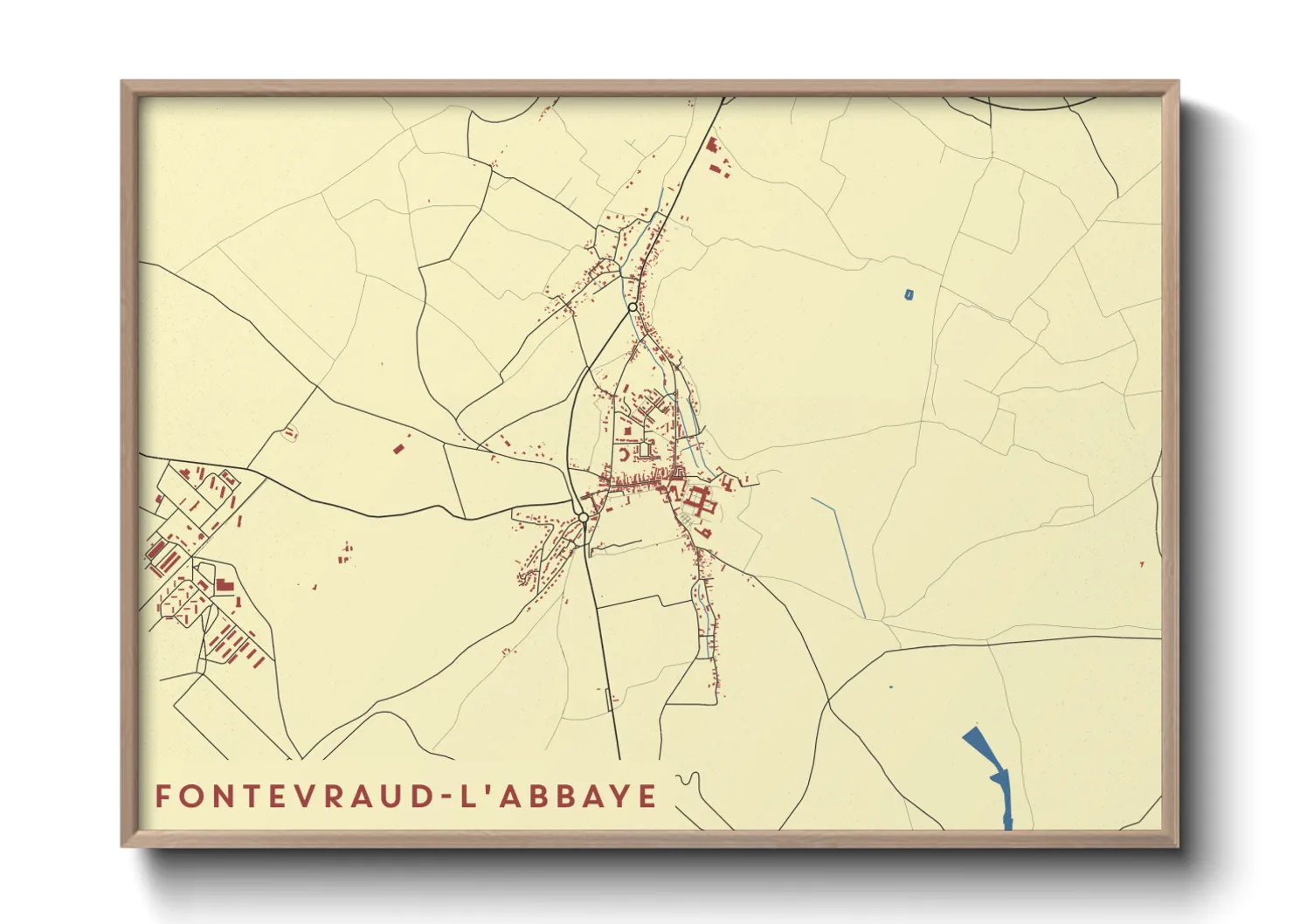 Une affiche de carte sur Fontevraud-l'Abbaye