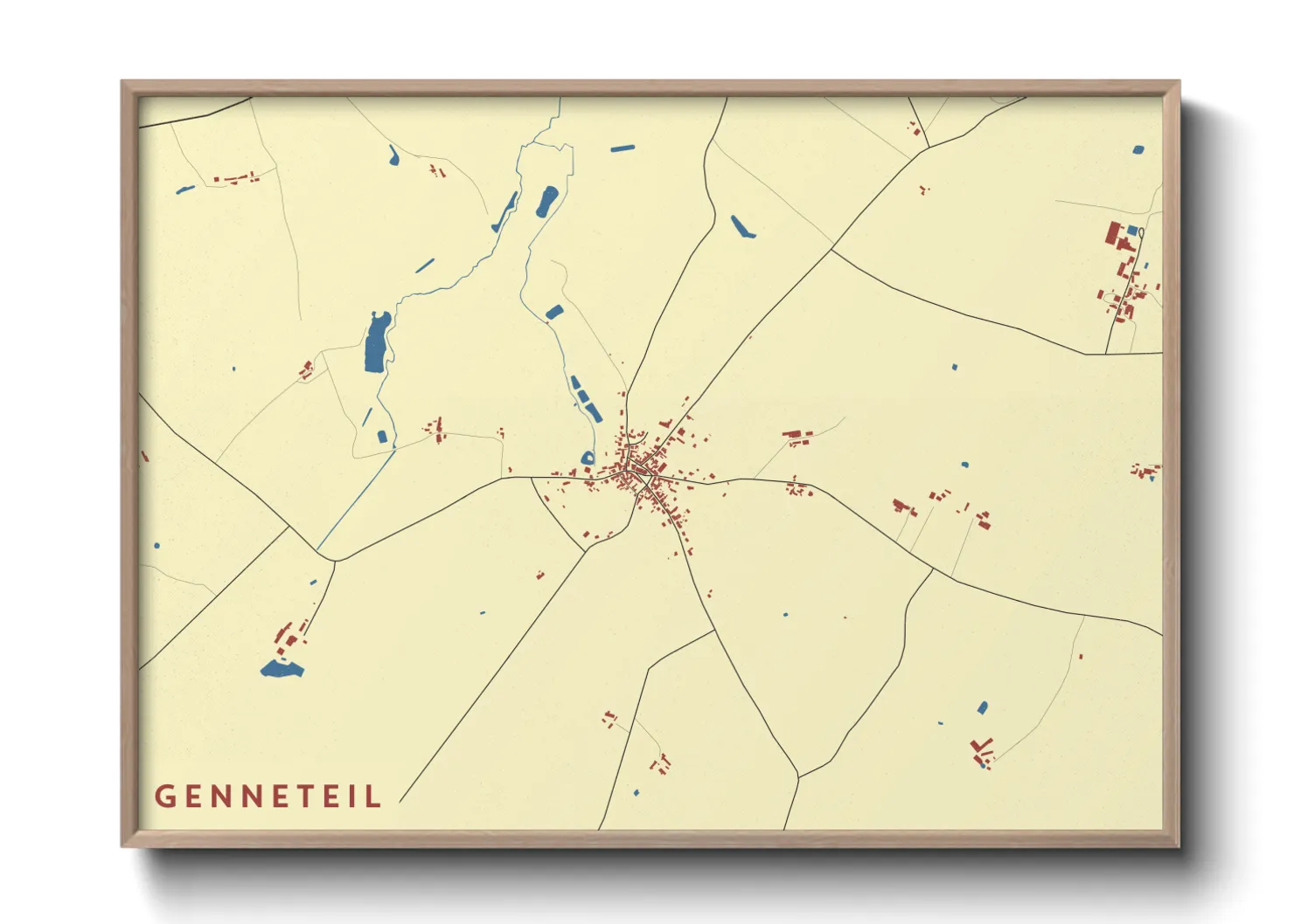 Une affiche de carte sur Genneteil
