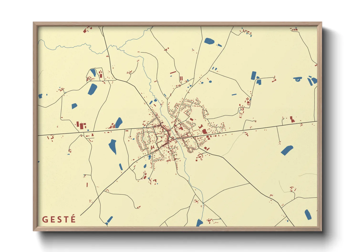 Une affiche de carte sur Gesté