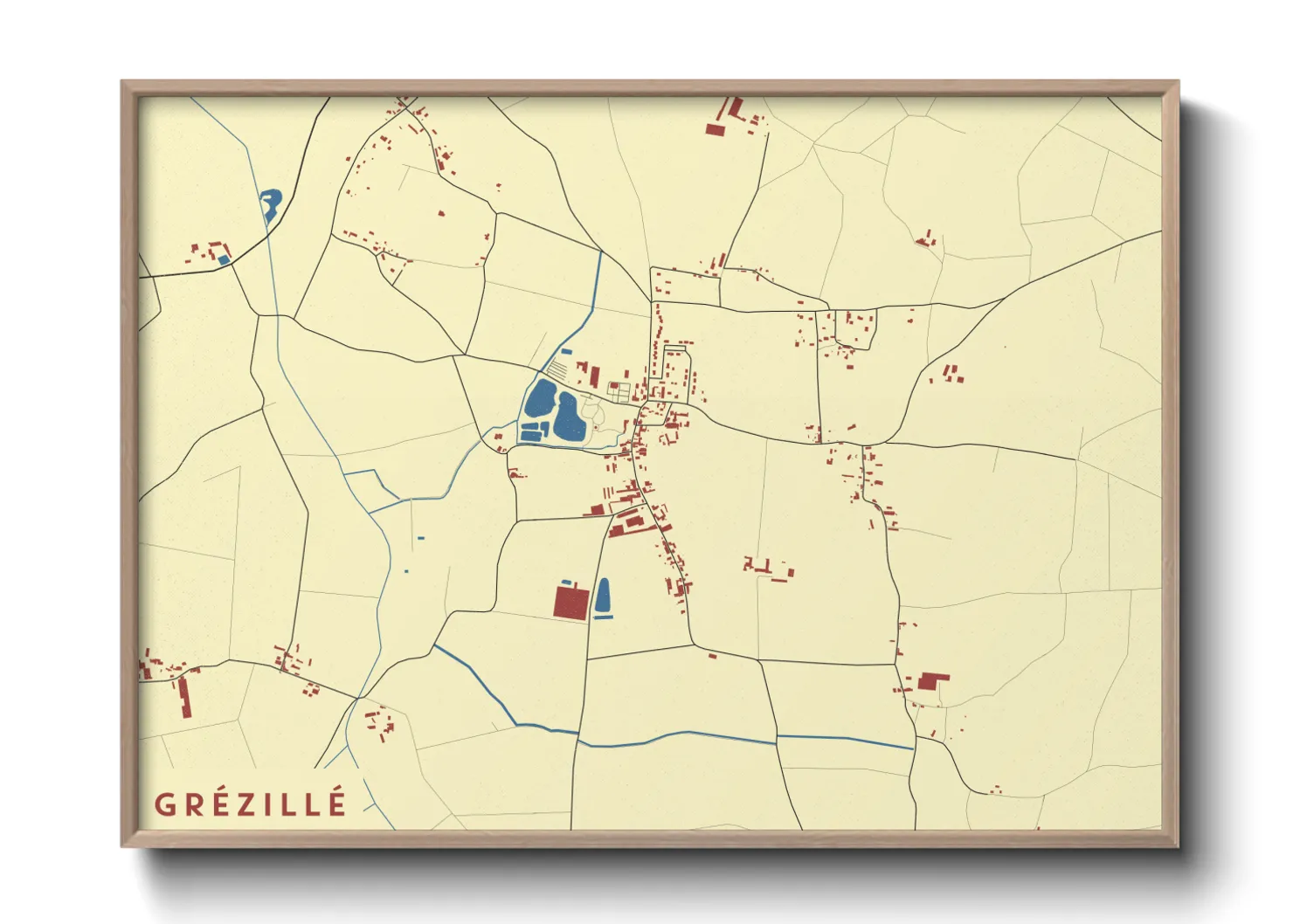 Une affiche de carte sur Grézillé