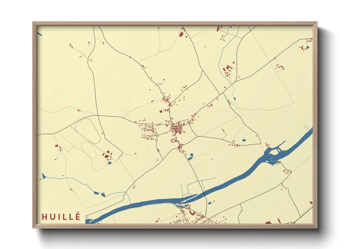 Une affiche de carte sur Huillé