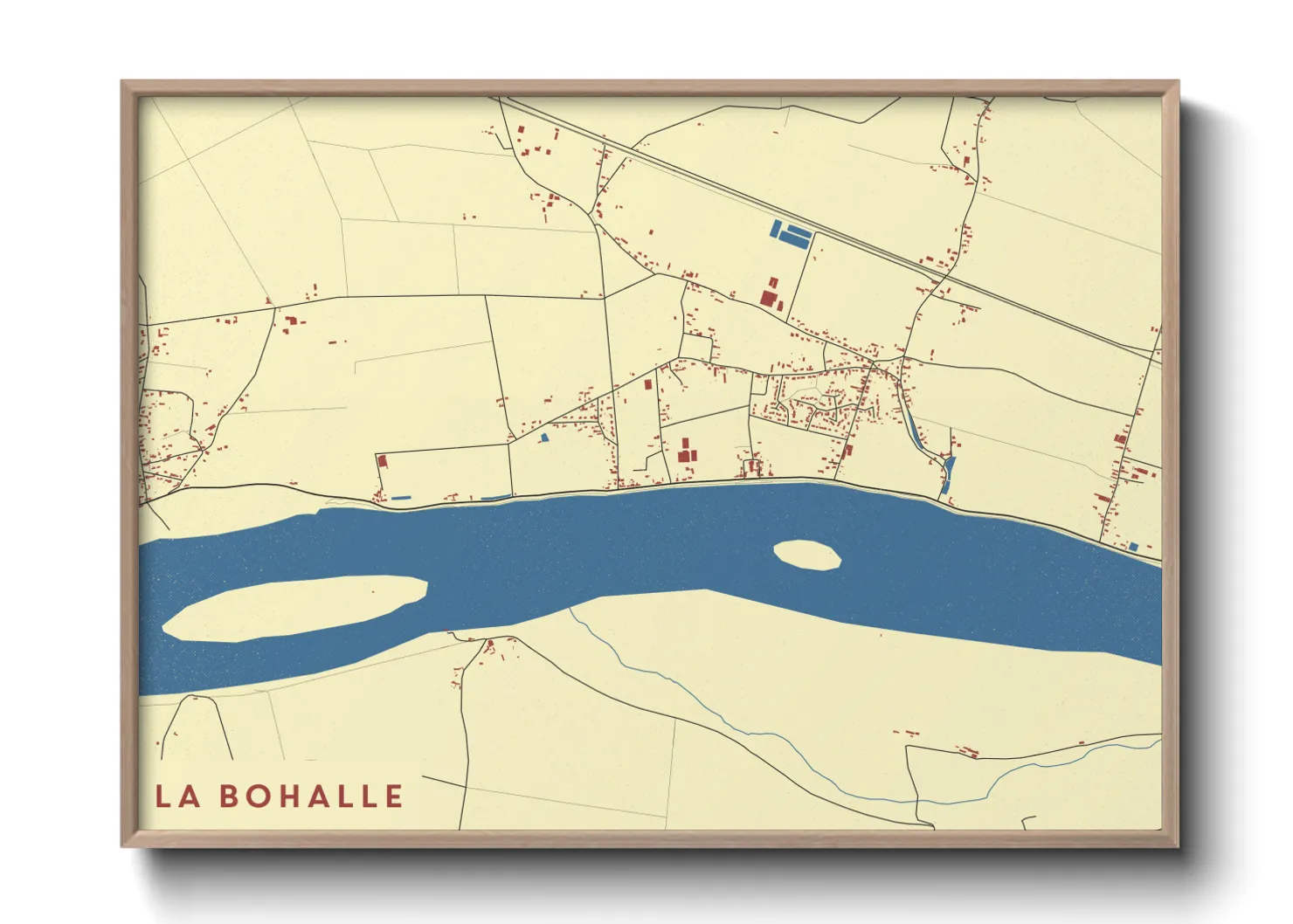 Une affiche de carte sur La Bohalle