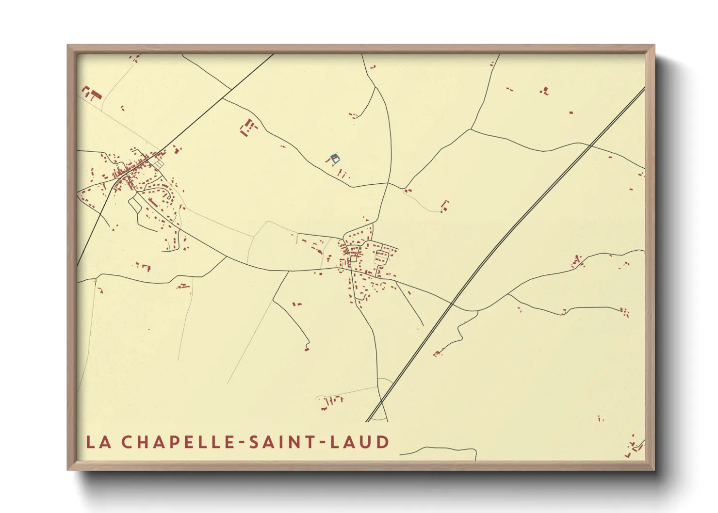 Une affiche de carte sur La Chapelle-Saint-Laud