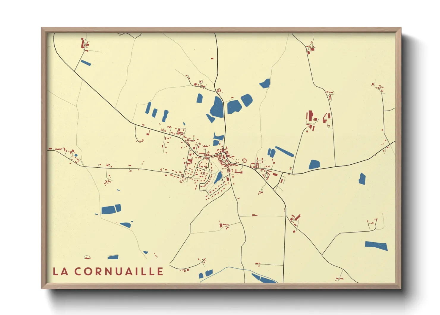 Une affiche de carte sur La Cornuaille