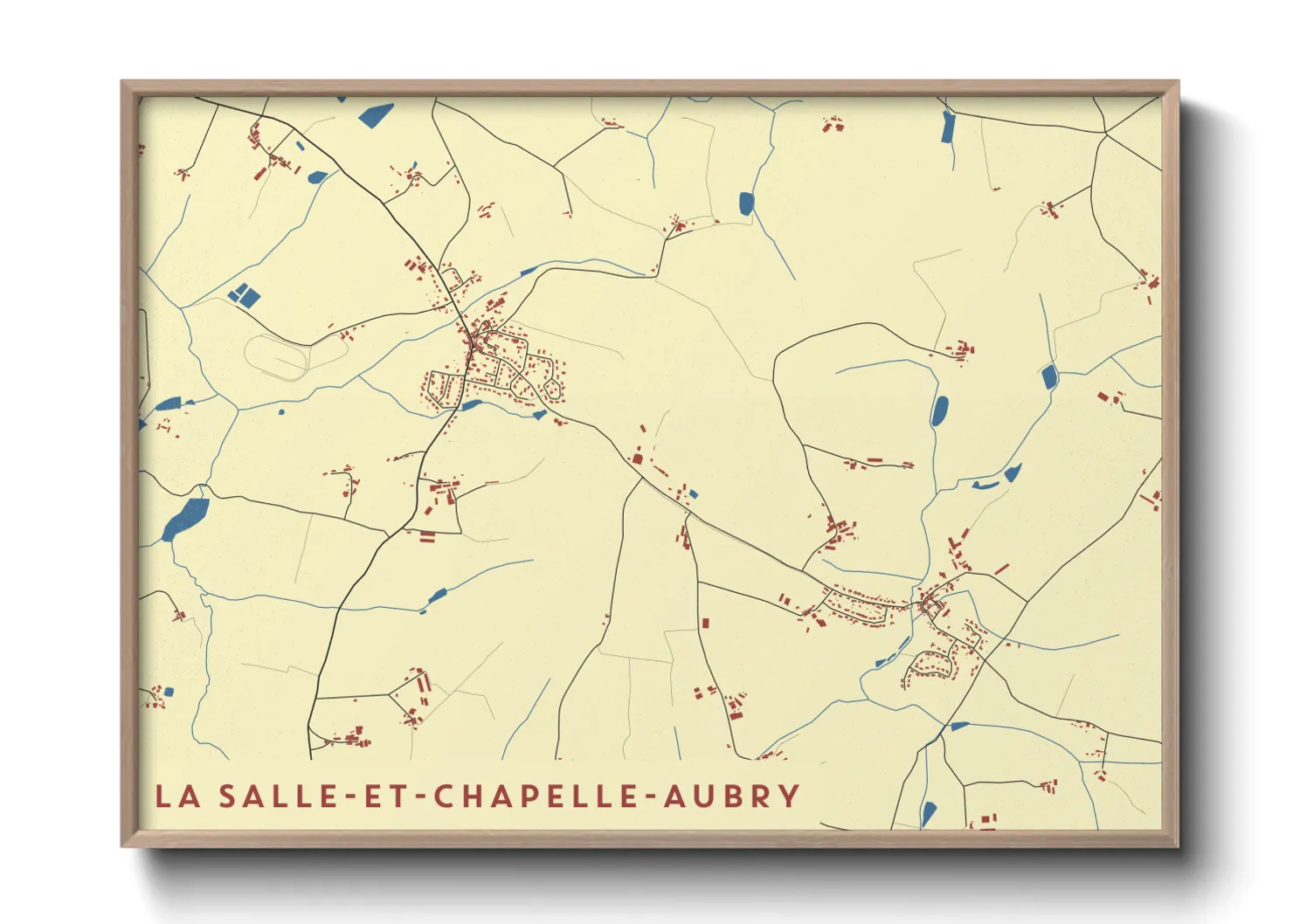 Une affiche de carte sur La Salle-et-Chapelle-Aubry