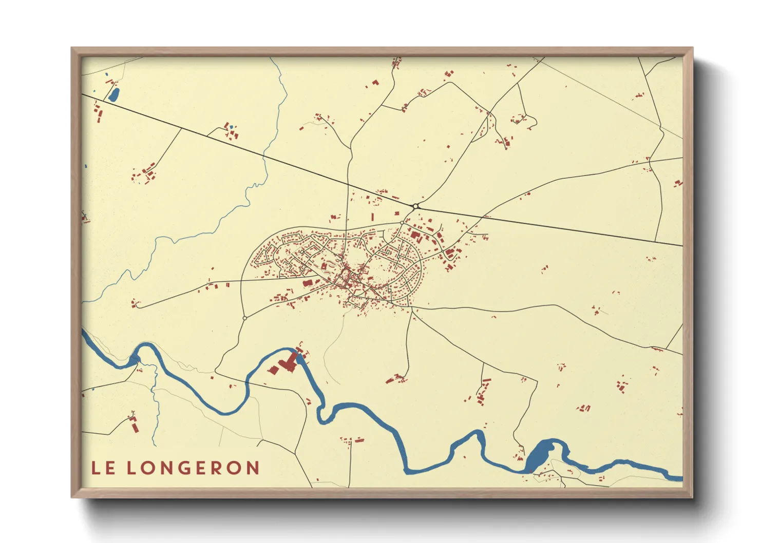 Une affiche de carte sur Le Longeron