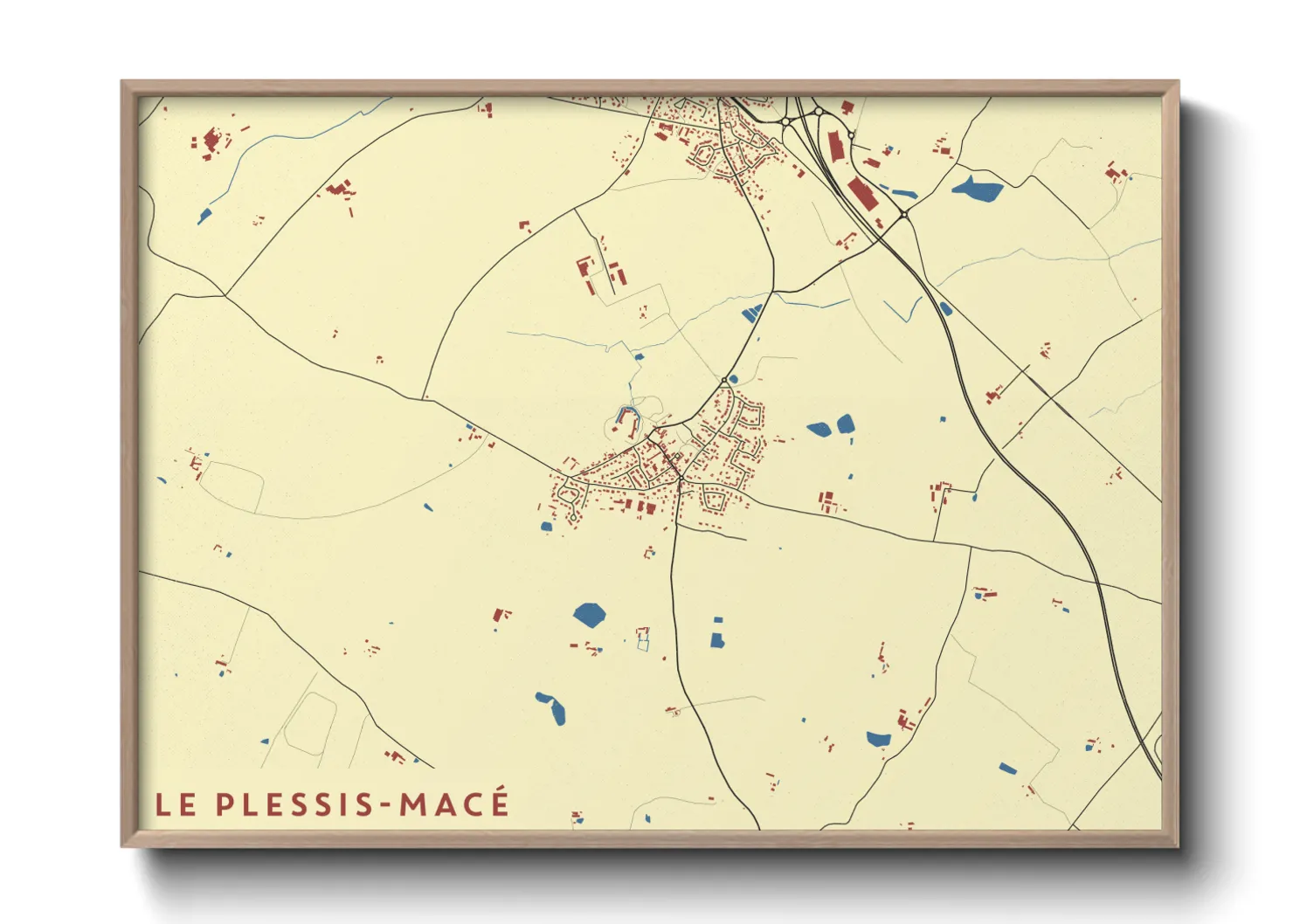 Une affiche de carte sur Le Plessis-Macé
