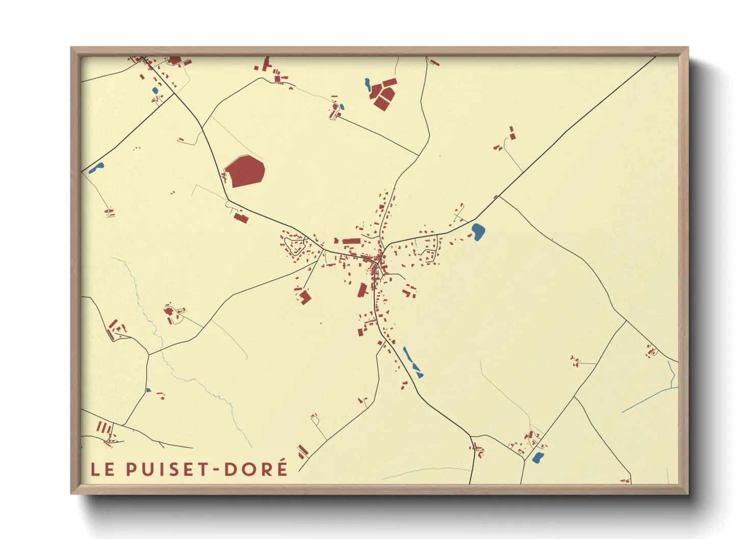 Une affiche de carte sur Le Puiset-Doré