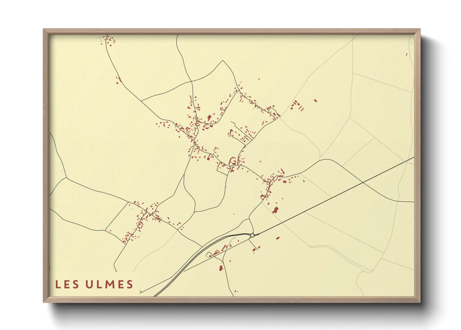 Une affiche de carte sur Les Ulmes