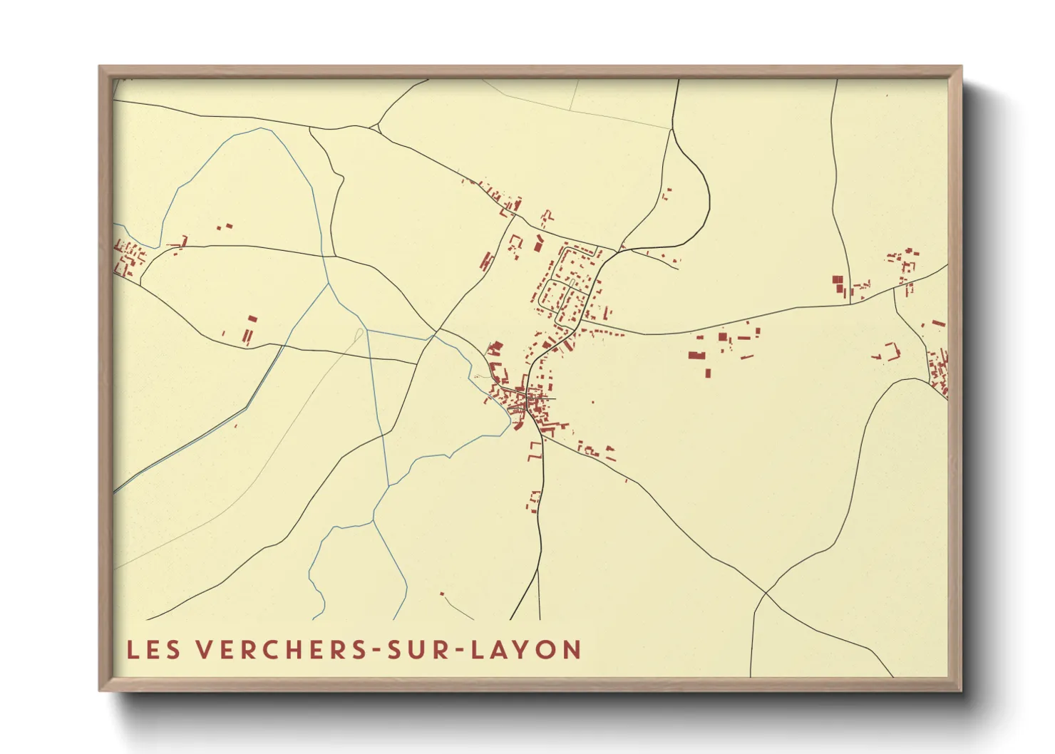 Une affiche de carte sur Les Verchers-sur-Layon