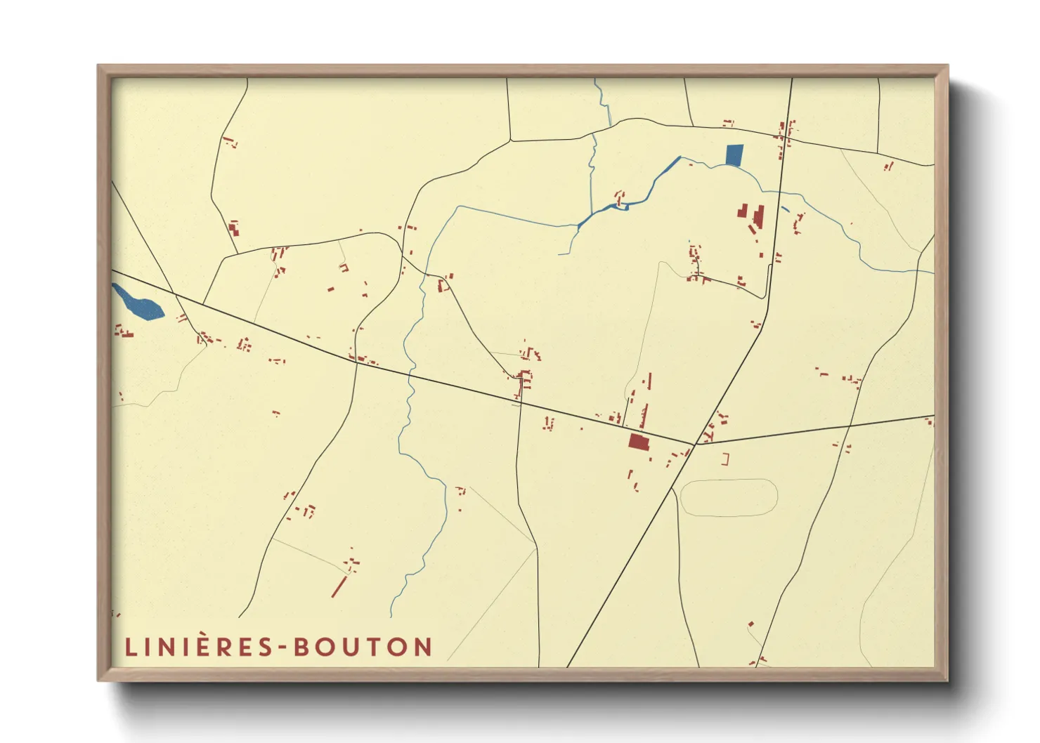 Une affiche de carte sur Linières-Bouton