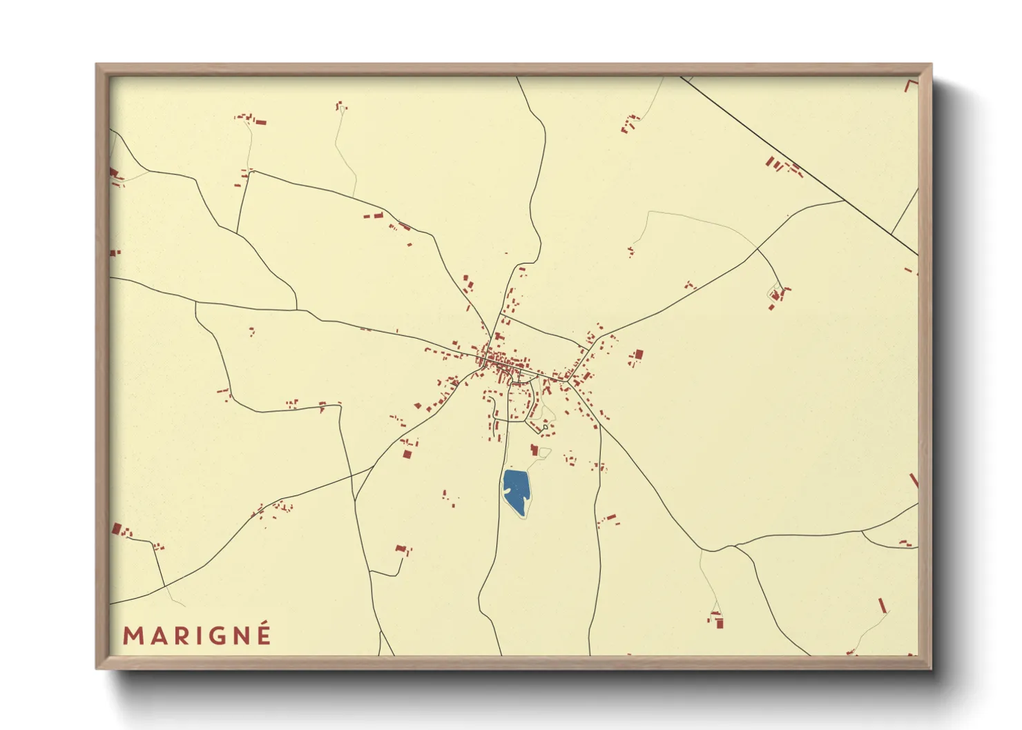 Une affiche de carte sur Marigné