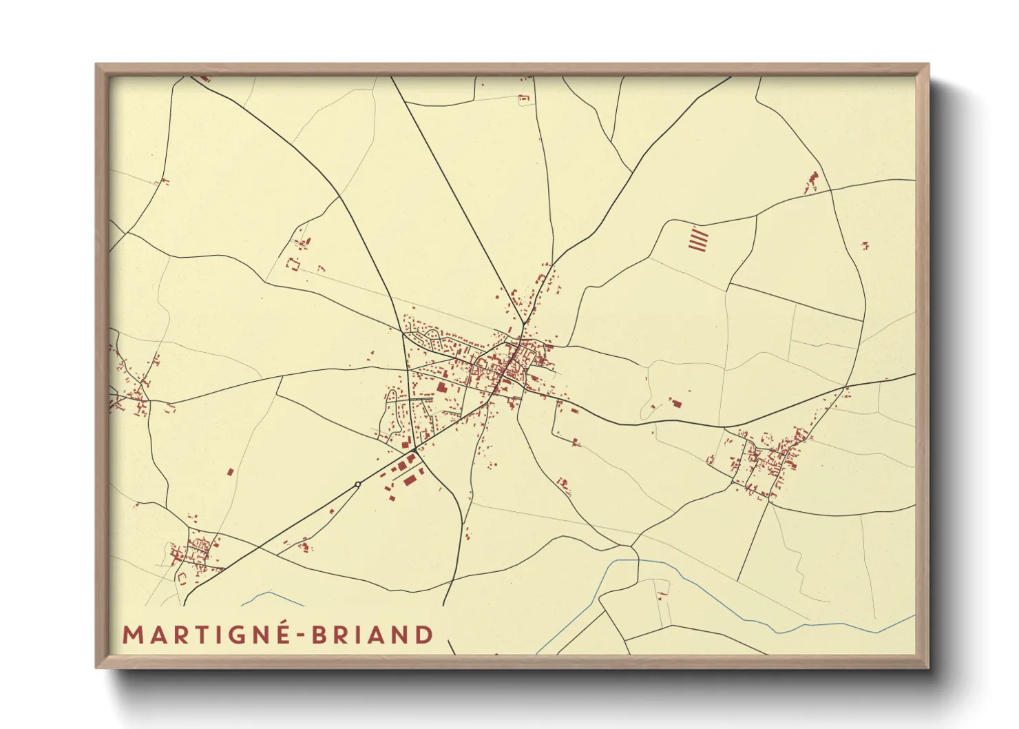 Une affiche de carte sur Martigné-Briand
