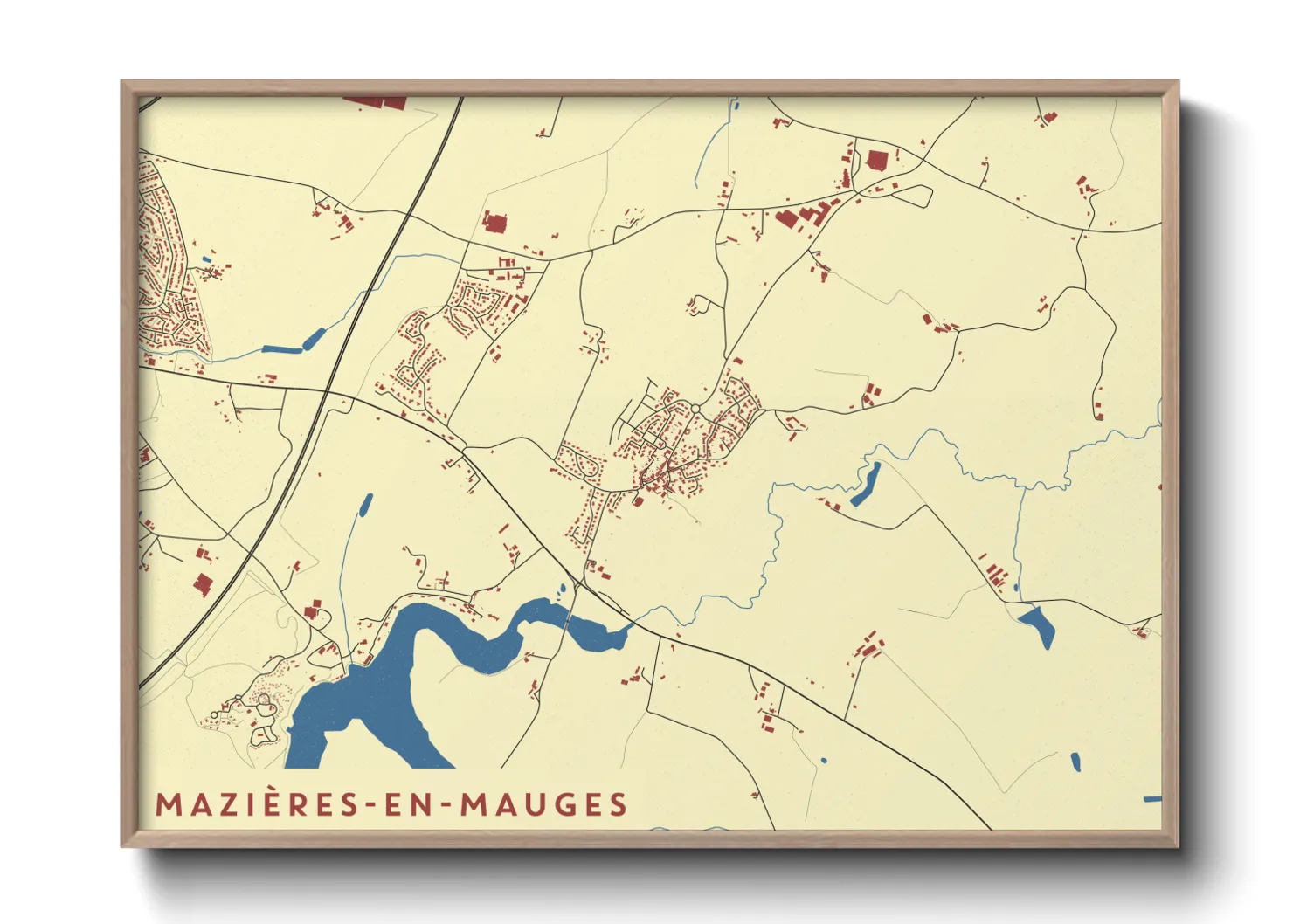 Une affiche de carte sur Mazières-en-Mauges