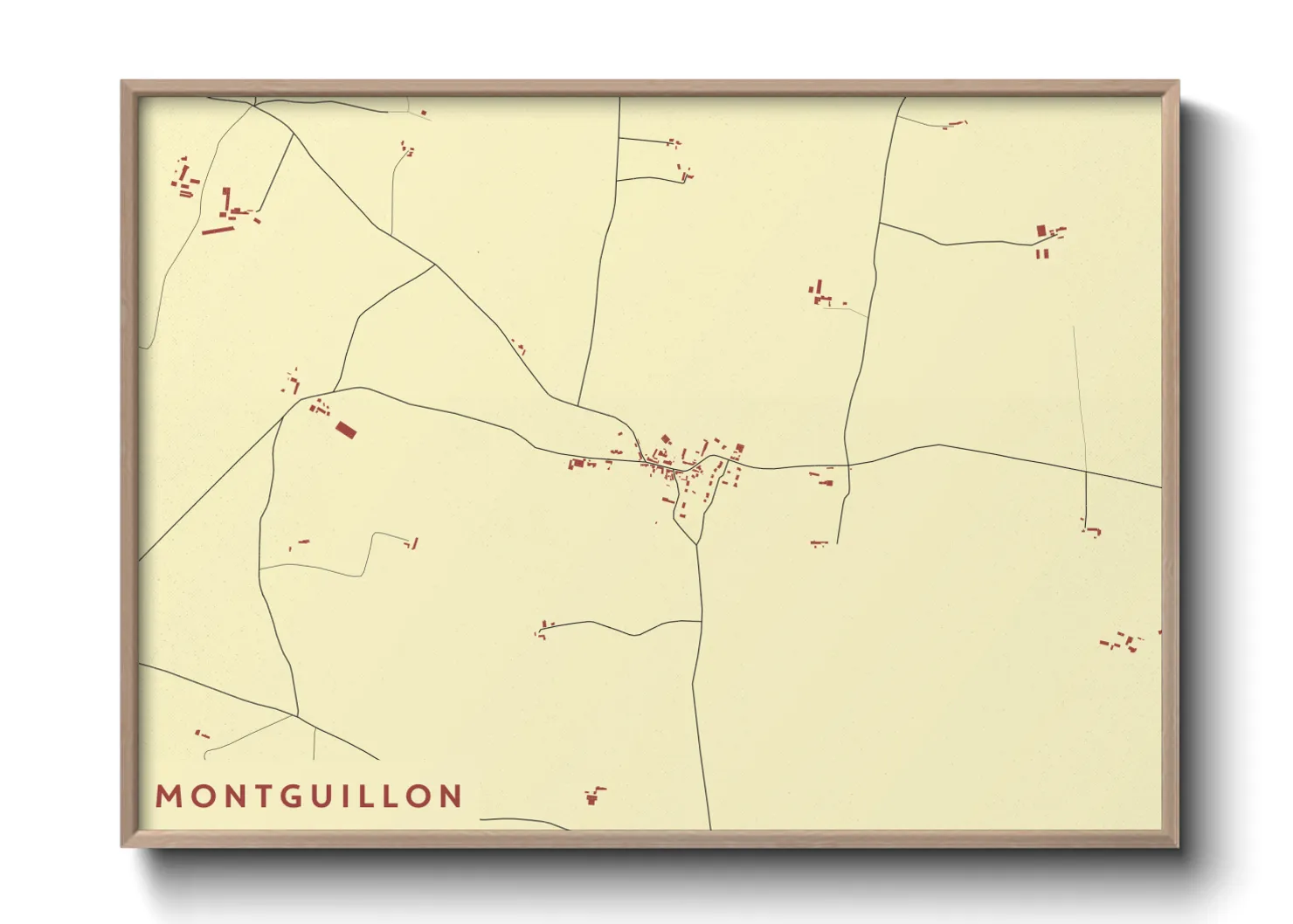 Une affiche de carte sur Montguillon