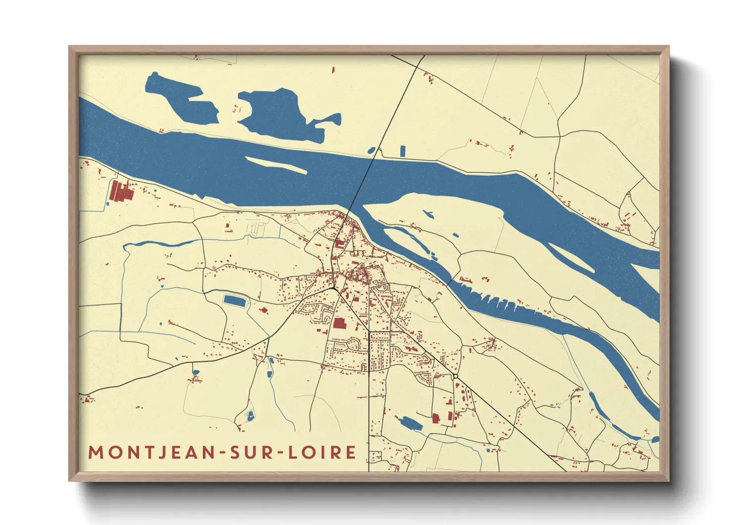 Une affiche de carte sur Montjean-sur-Loire