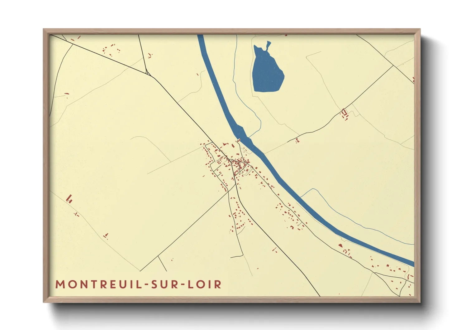 Une affiche de carte sur Montreuil-sur-Loir