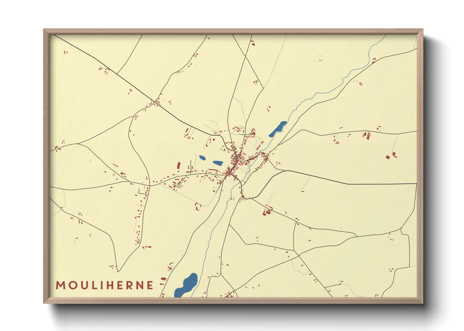 Une affiche de carte sur Mouliherne