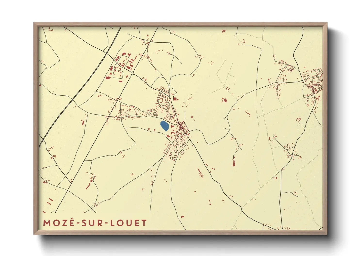 Une affiche de carte sur Mozé-sur-Louet