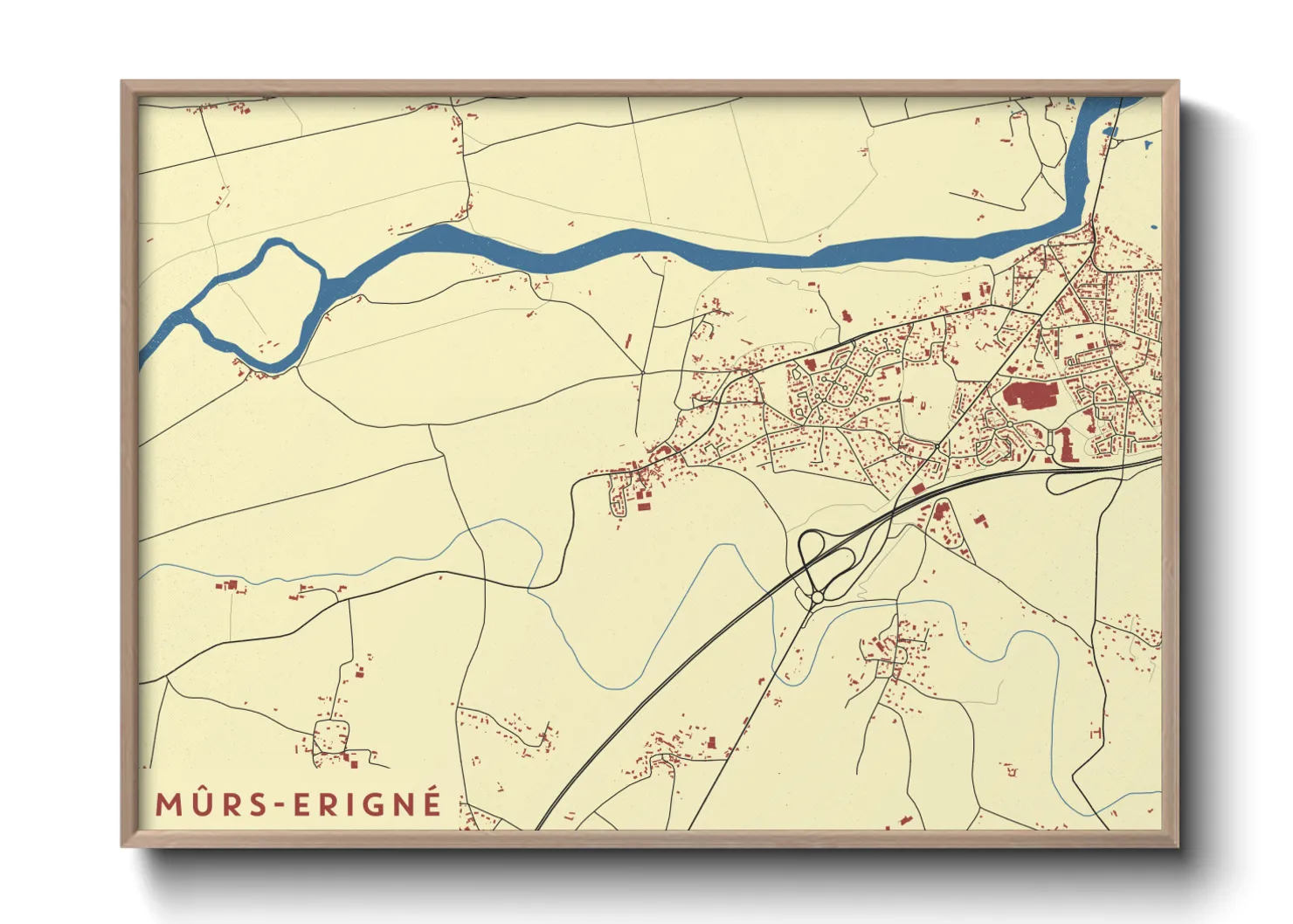 Une affiche de carte sur Mûrs-Erigné
