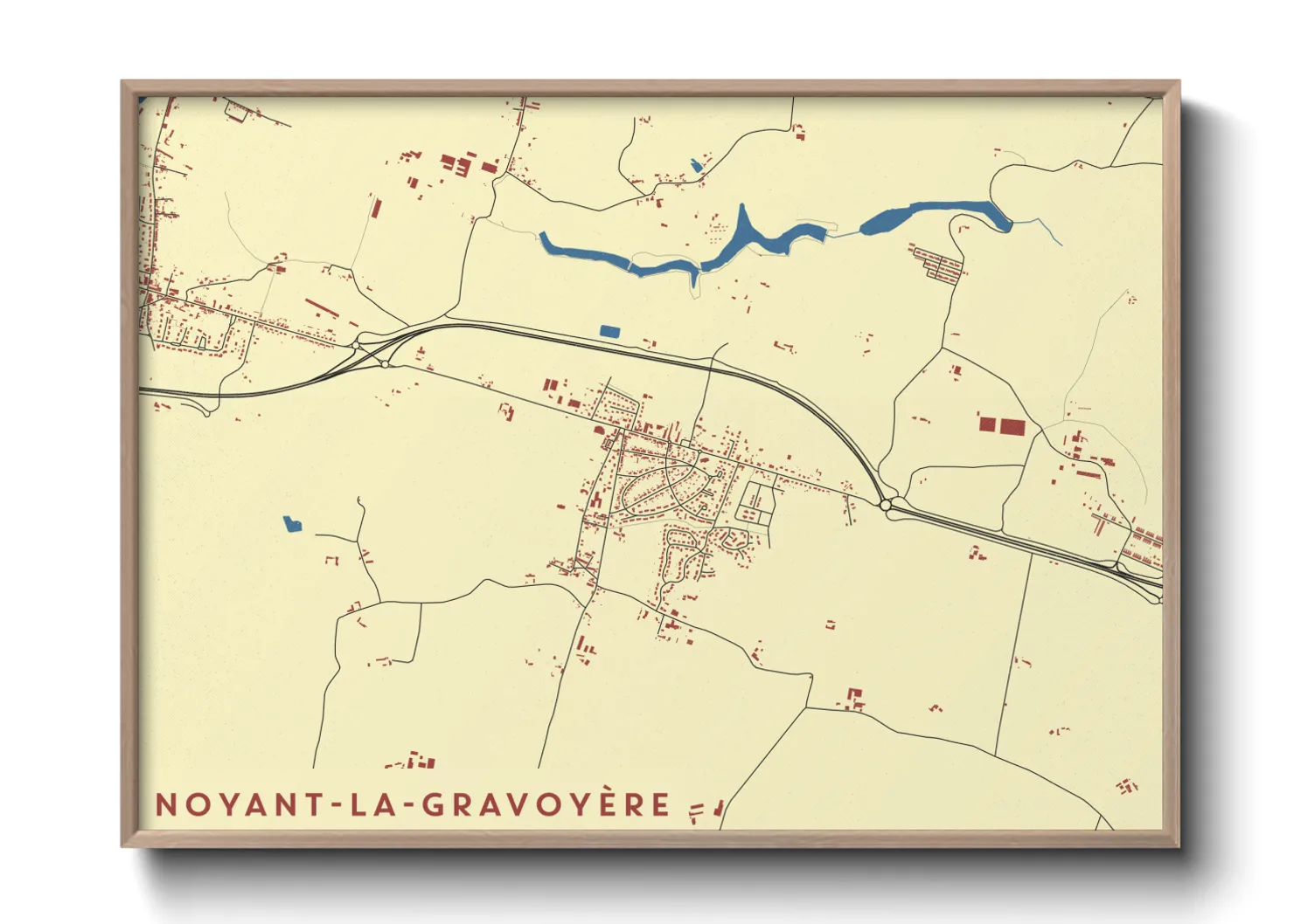 Une affiche de carte sur Noyant-la-Gravoyère