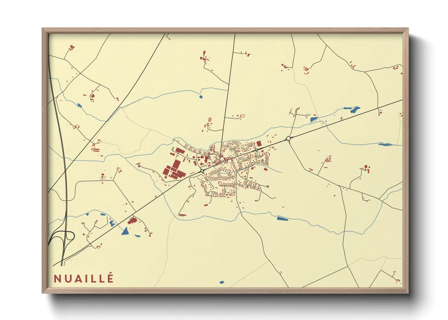 Une affiche de carte sur Nuaillé