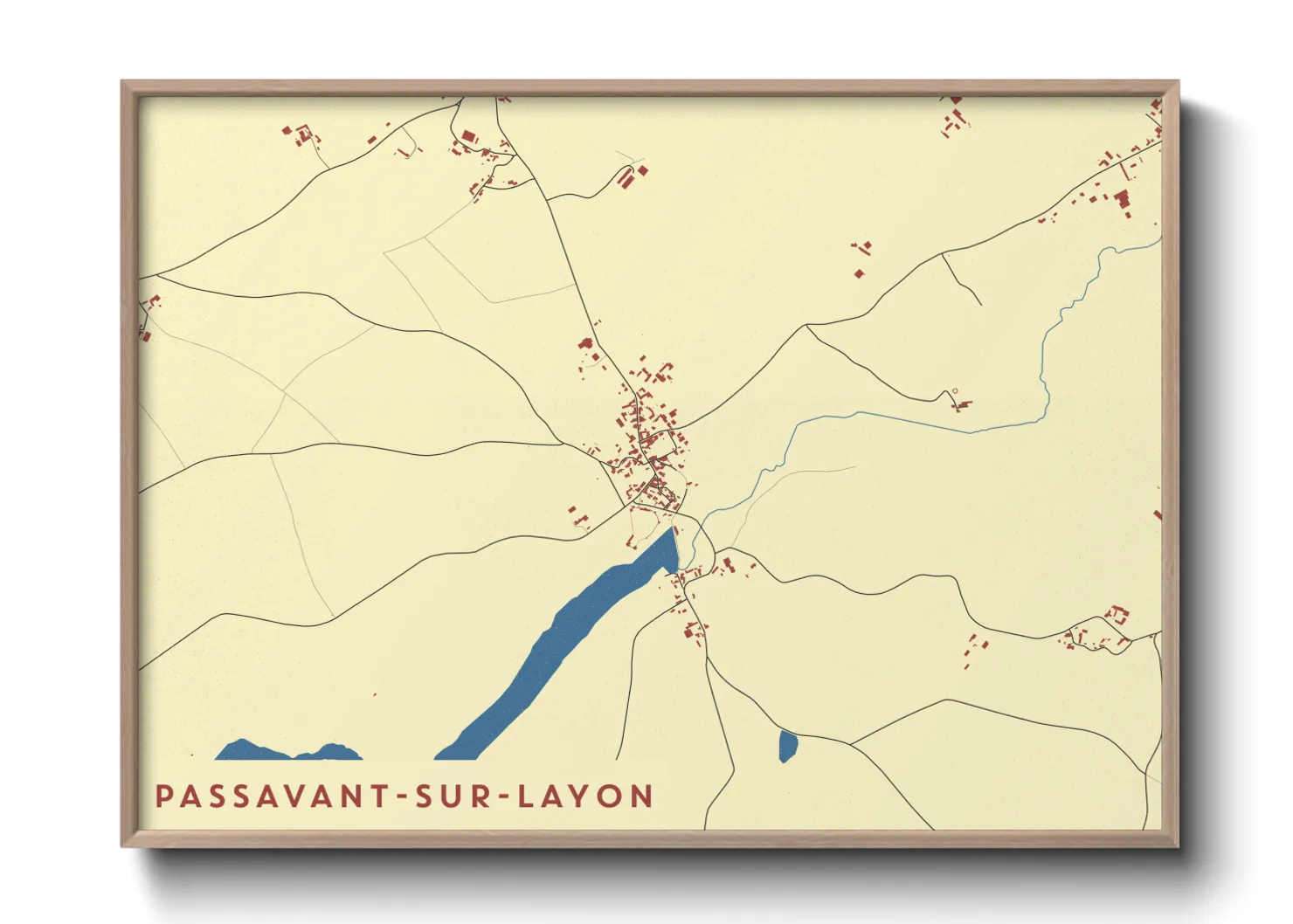 Une affiche de carte sur Passavant-sur-Layon
