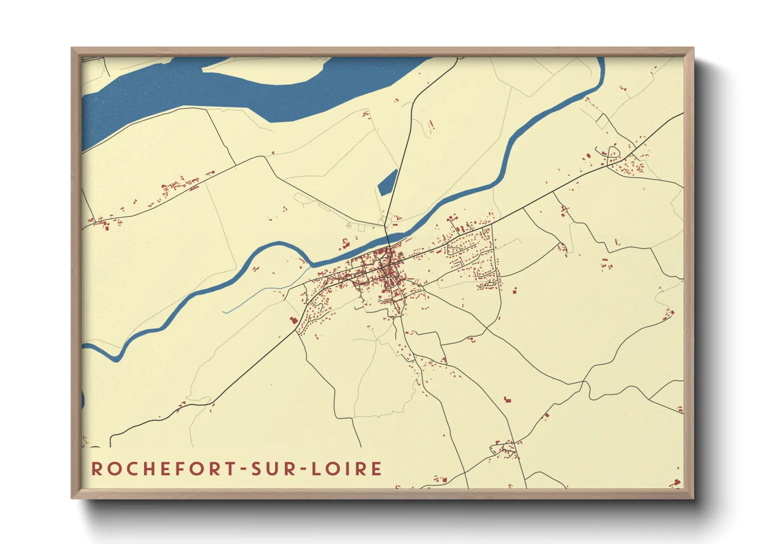 Une affiche de carte sur Rochefort-sur-Loire