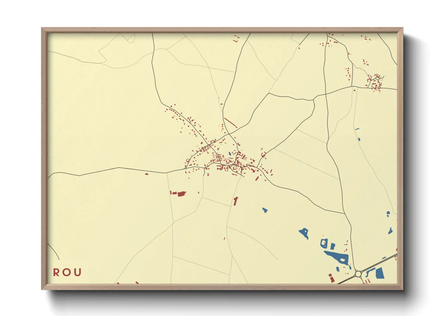 Une affiche de carte sur Rou