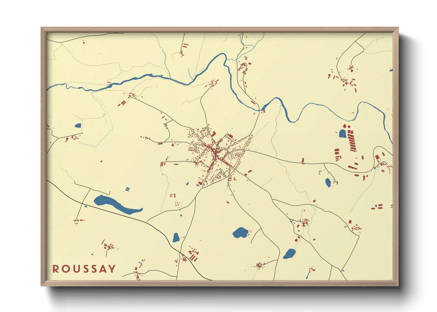 Une affiche de carte sur Roussay