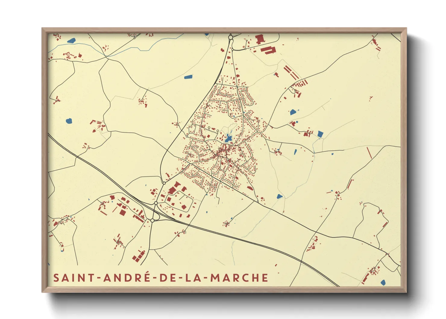 Une affiche de carte sur Saint-André-de-la-Marche