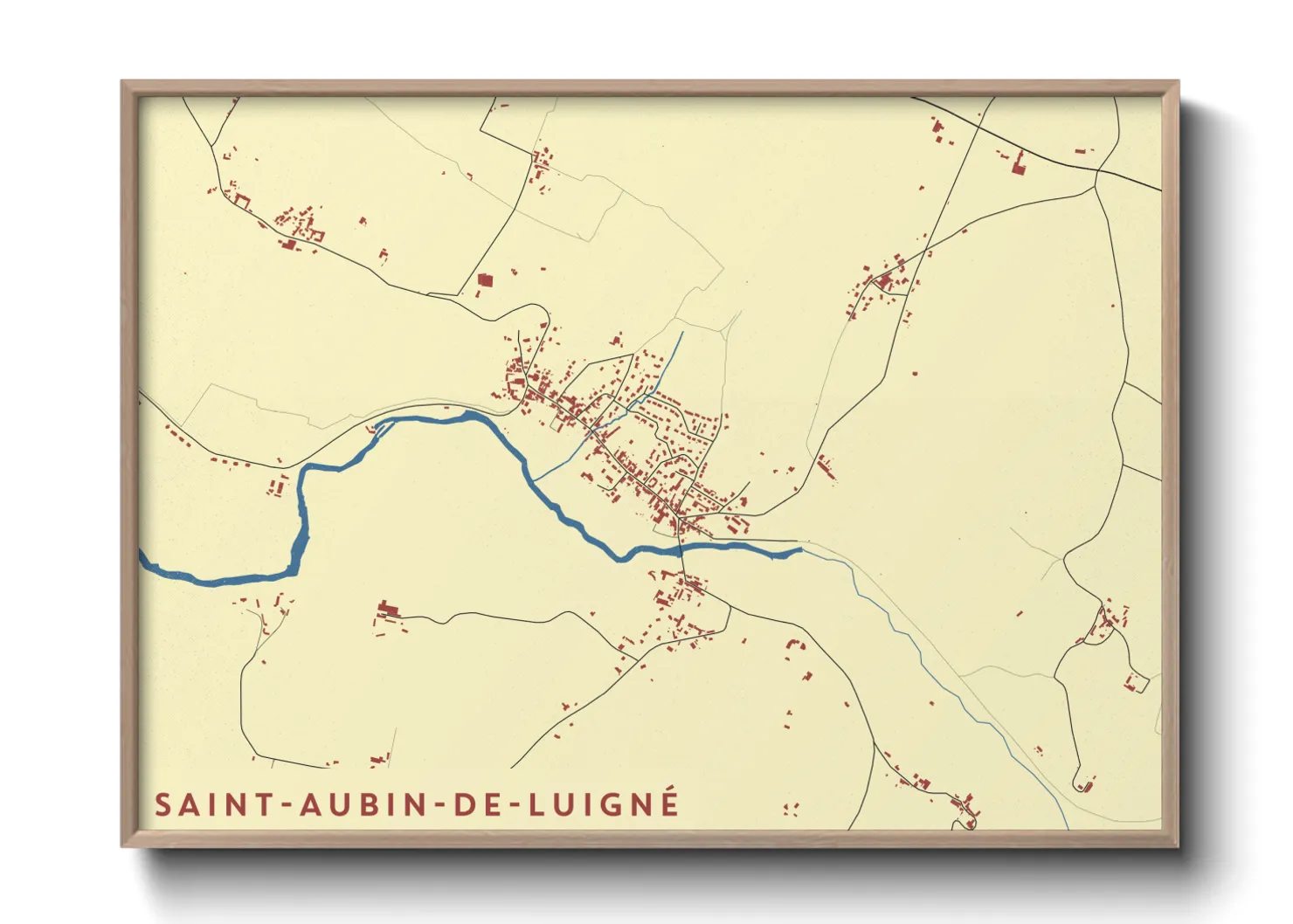 Une affiche de carte sur Saint-Aubin-de-Luigné