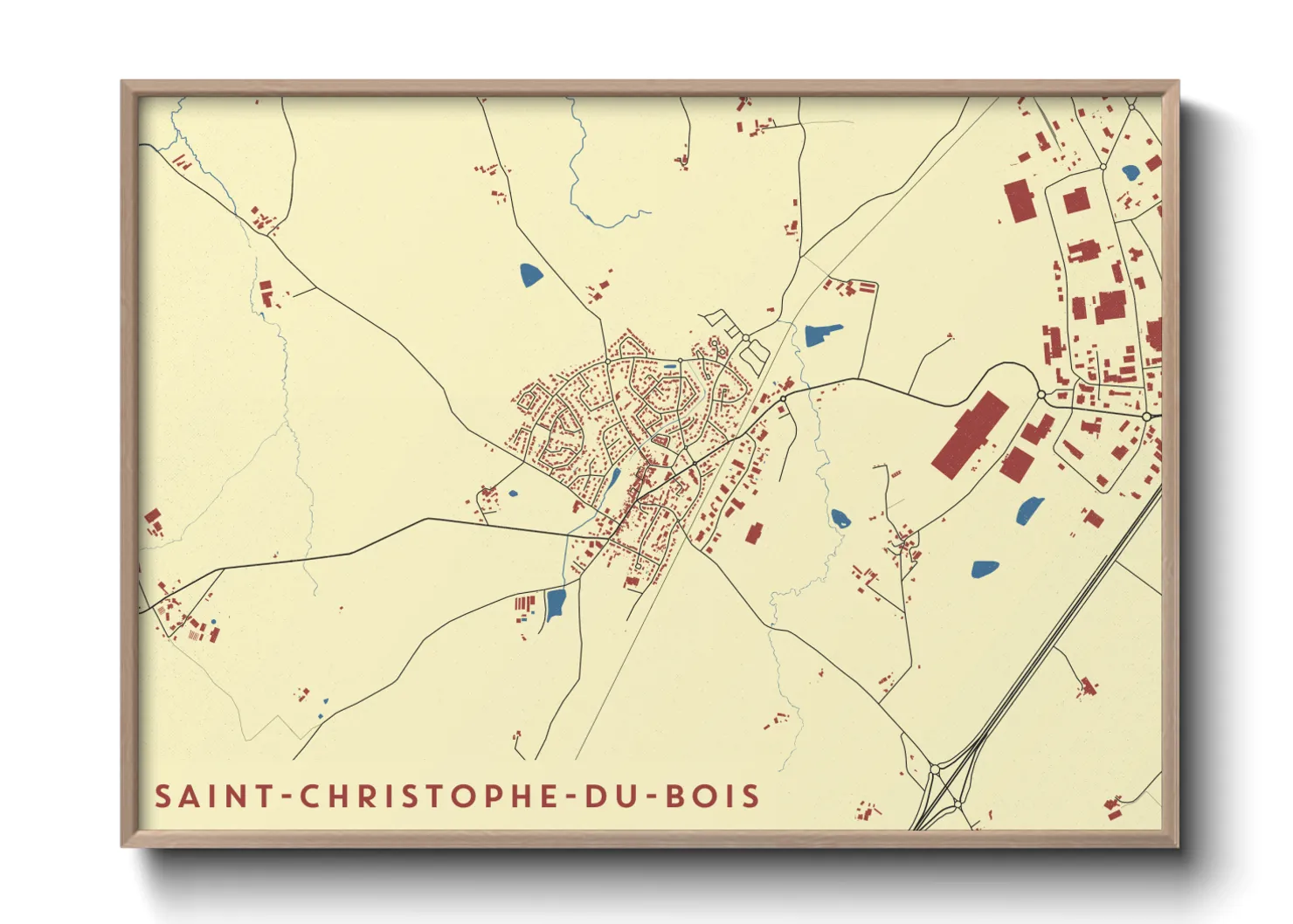 Une affiche de carte sur Saint-Christophe-du-Bois