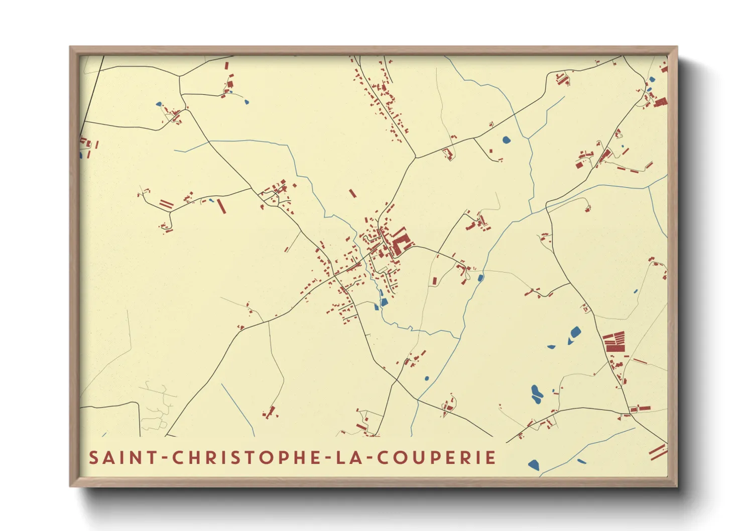 Une affiche de carte sur Saint-Christophe-la-Couperie