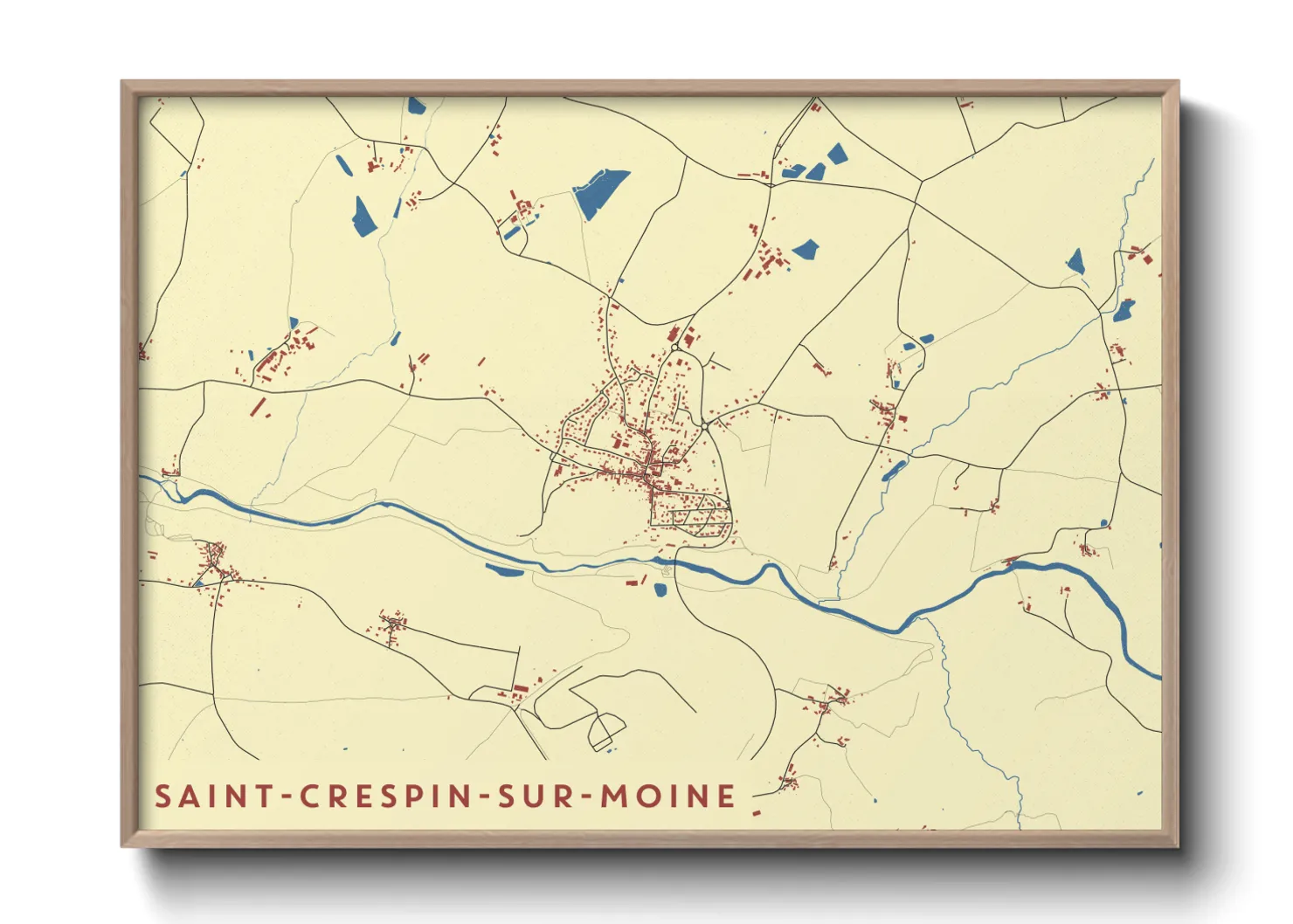Une affiche de carte sur Saint-Crespin-sur-Moine