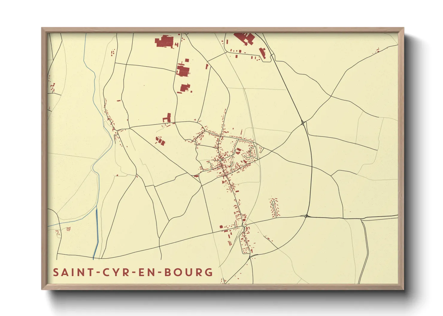 Une affiche de carte sur Saint-Cyr-en-Bourg