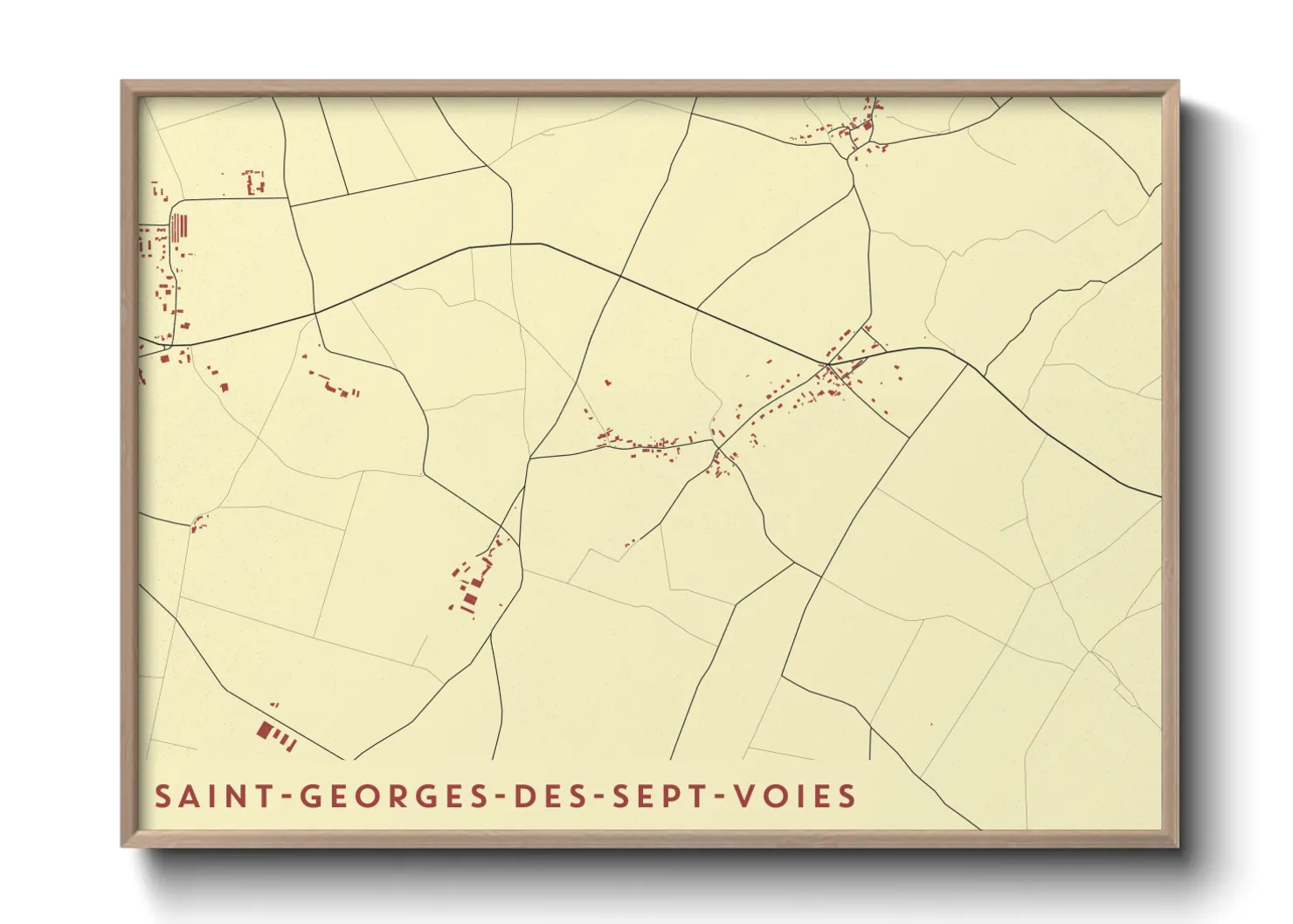 Une affiche de carte sur Saint-Georges-des-Sept-Voies