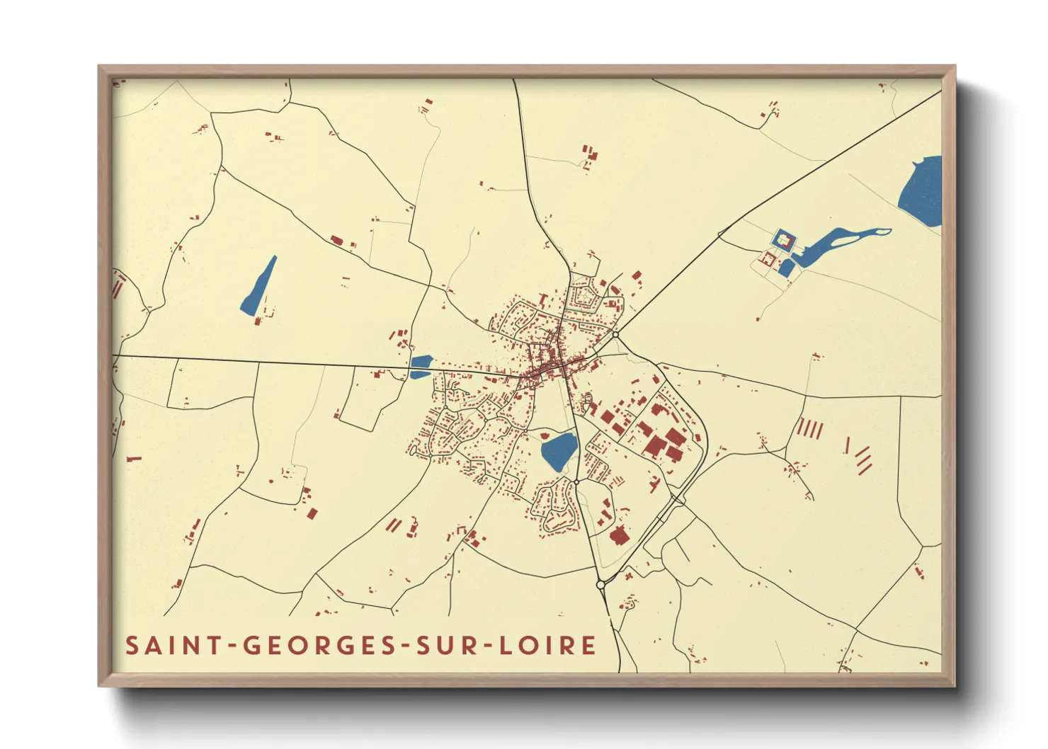 Une affiche de carte sur Saint-Georges-sur-Loire