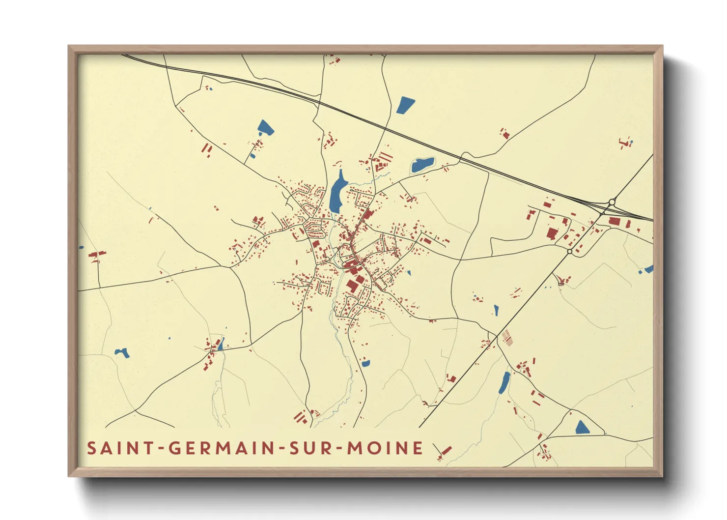 Une affiche de carte sur Saint-Germain-sur-Moine