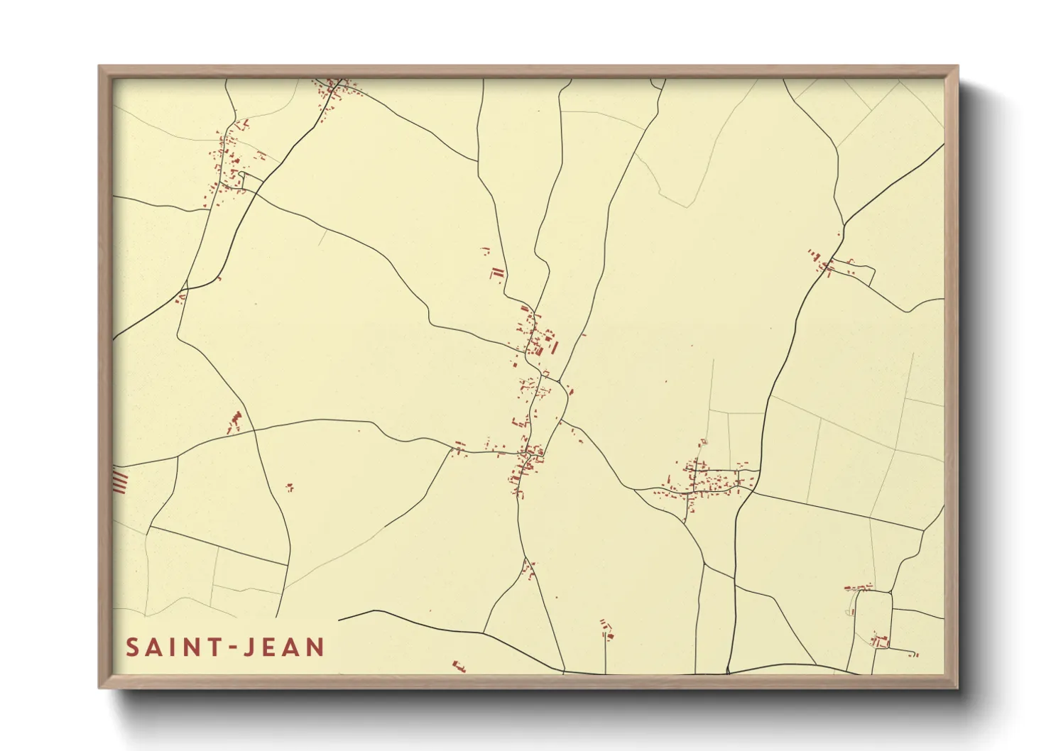 Une affiche de carte sur Saint-Jean