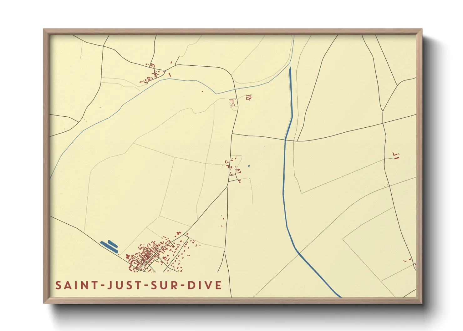 Une affiche de carte sur Saint-Just-sur-Dive