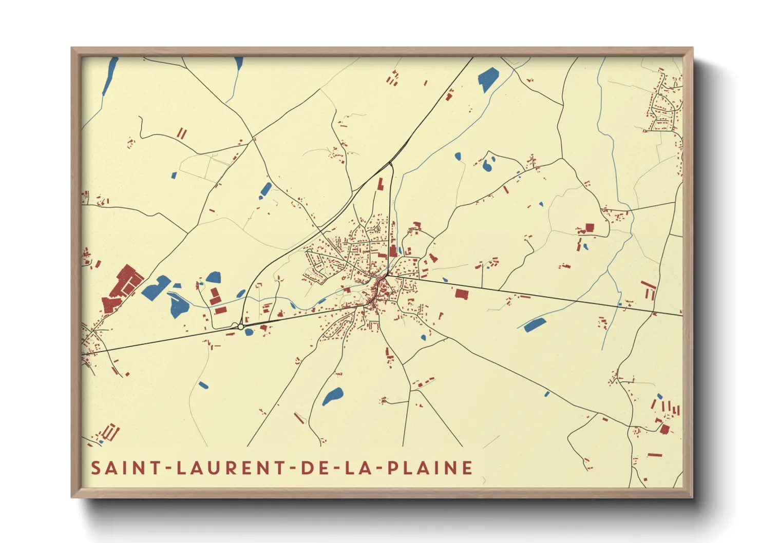 Une affiche de carte sur Saint-Laurent-de-la-Plaine