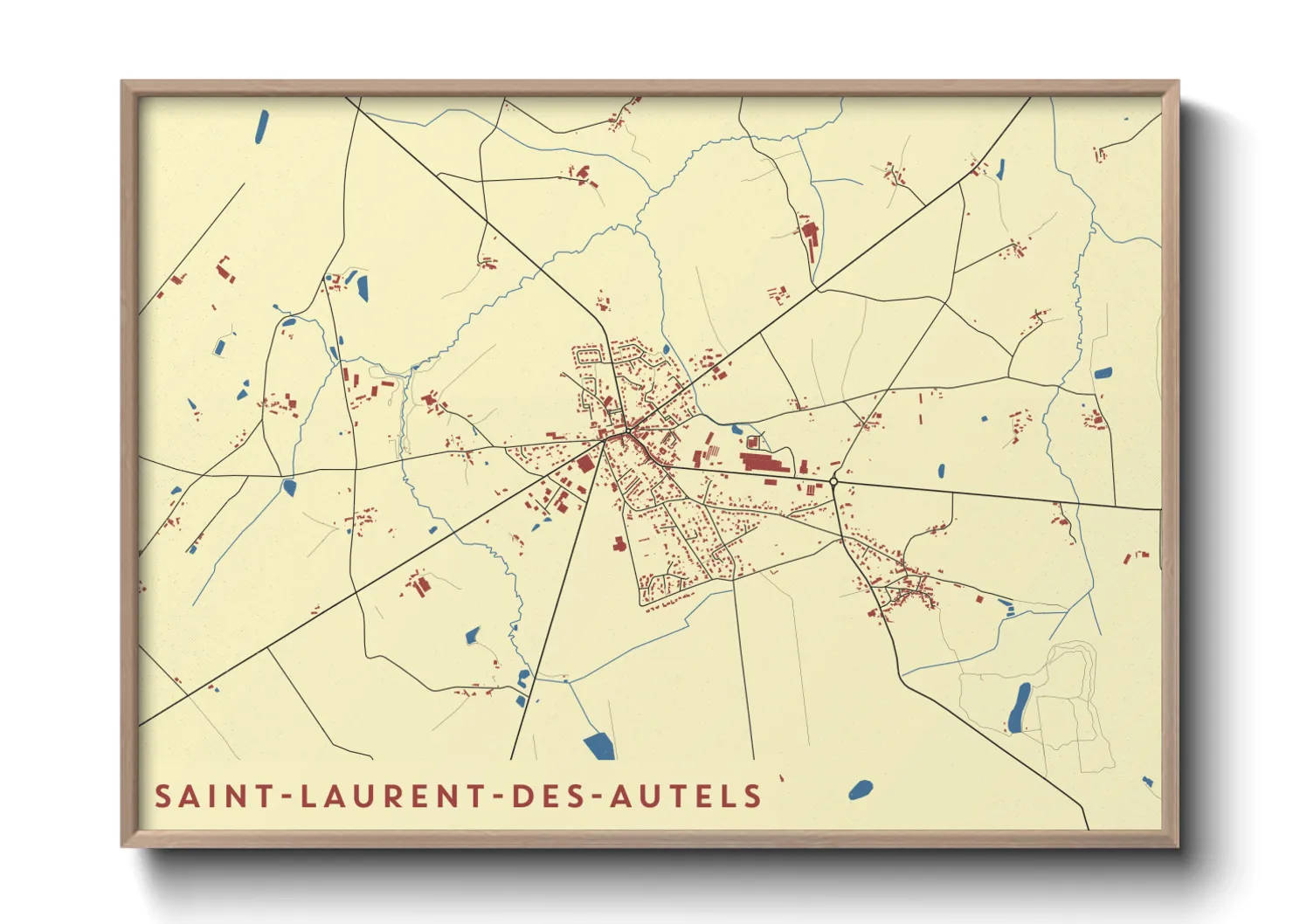 Une affiche de carte sur Saint-Laurent-des-Autels