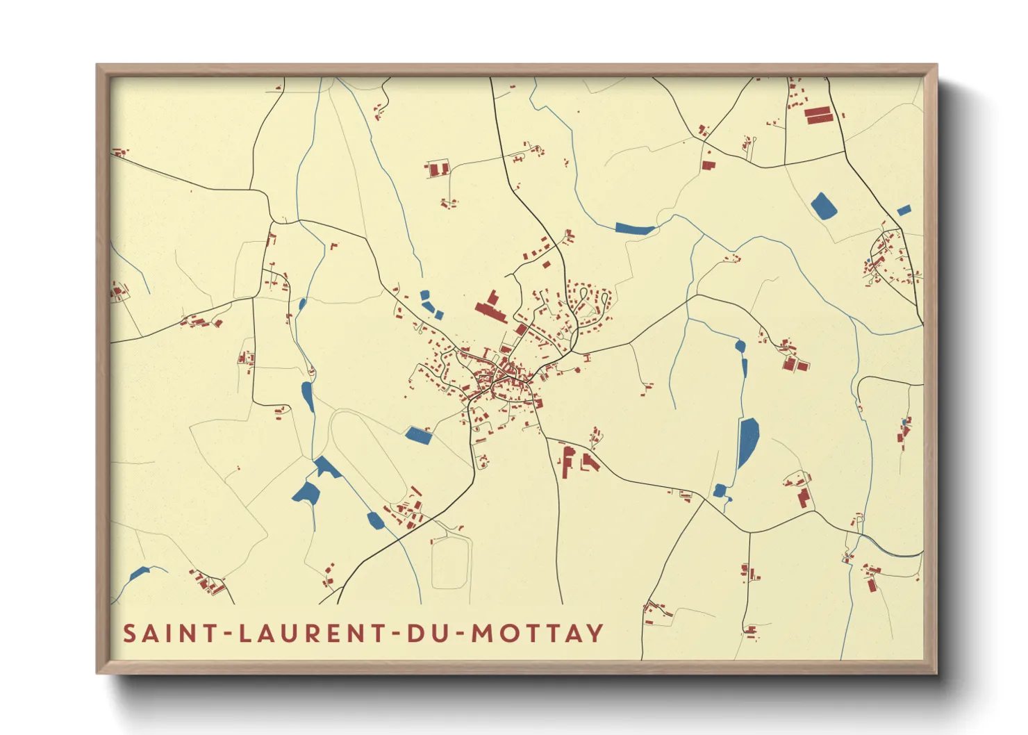 Une affiche de carte sur Saint-Laurent-du-Mottay