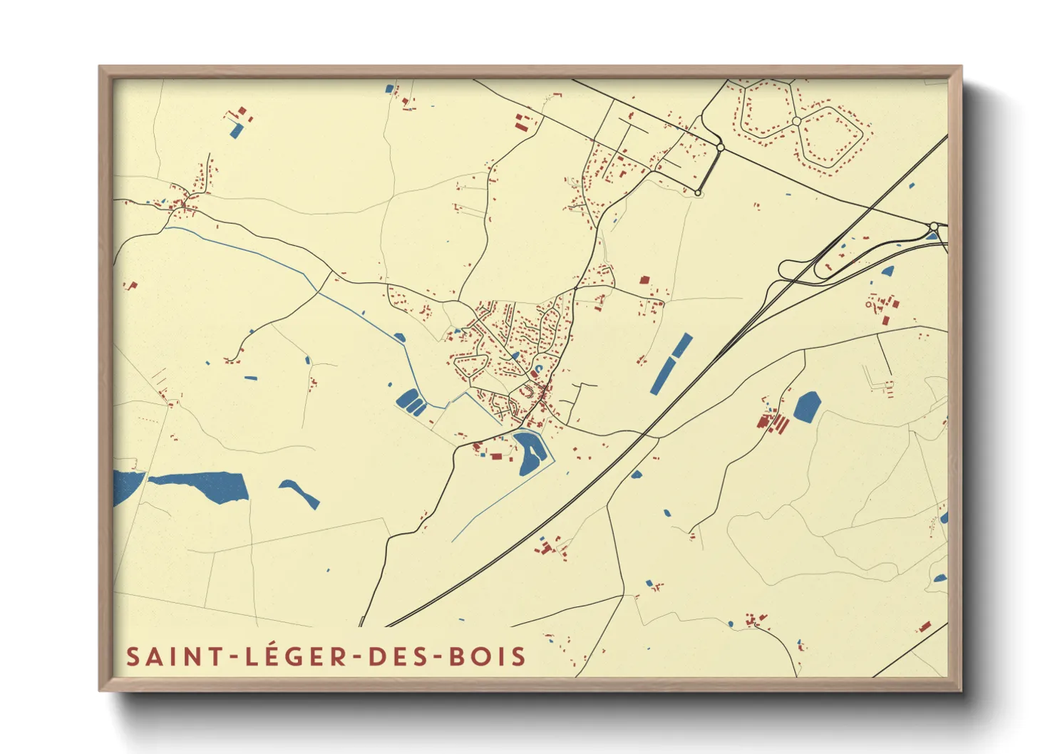 Une affiche de carte sur Saint-Léger-des-Bois